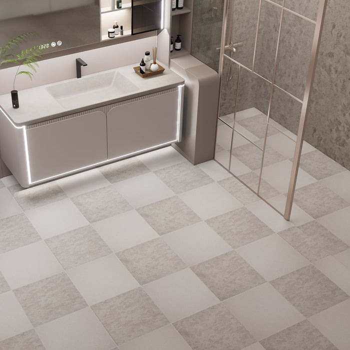 Lymra, Perlino Crema Antiqued 12x12 Limestone Checkerboard Tile