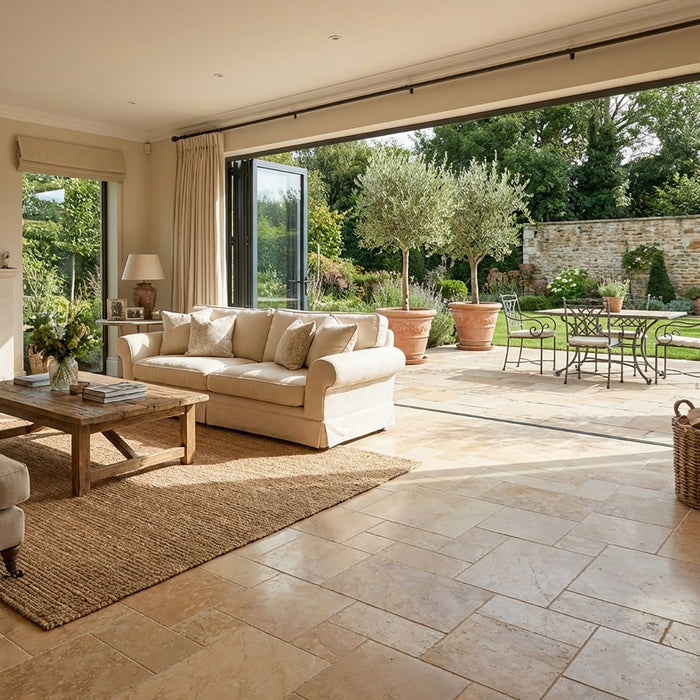 Giallo Marone Patine 1/2" Limestone French Pattern