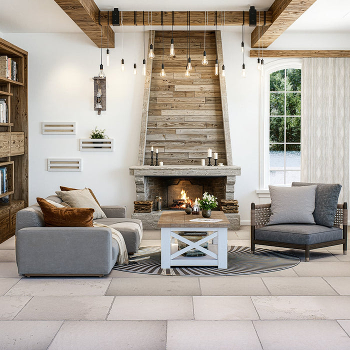 Avignon Claire Antiqued 16xRL Limestone Tile