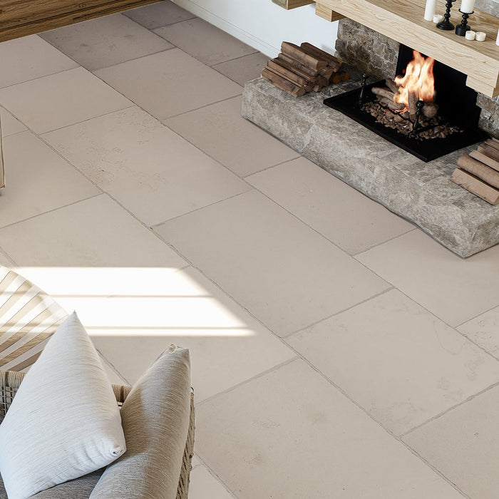 Avignon Claire Antiqued 16xRL Limestone Tile