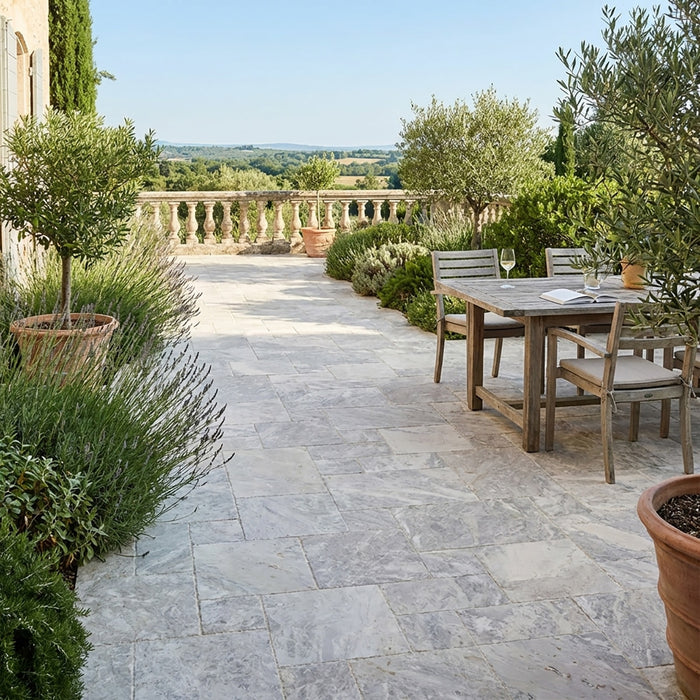 Nimbus Grey Brushed And Chiseled Marble French Pattern