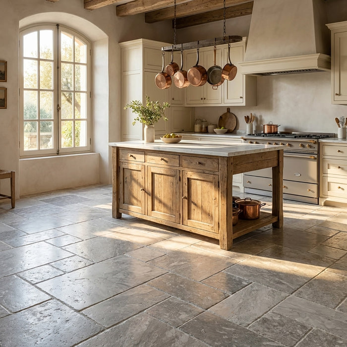 Nimbus Grey Brushed And Chiseled Marble French Pattern