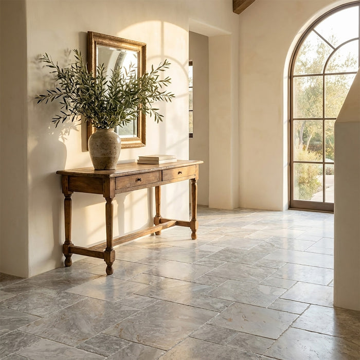 Nimbus Grey Brushed And Chiseled Marble French Pattern