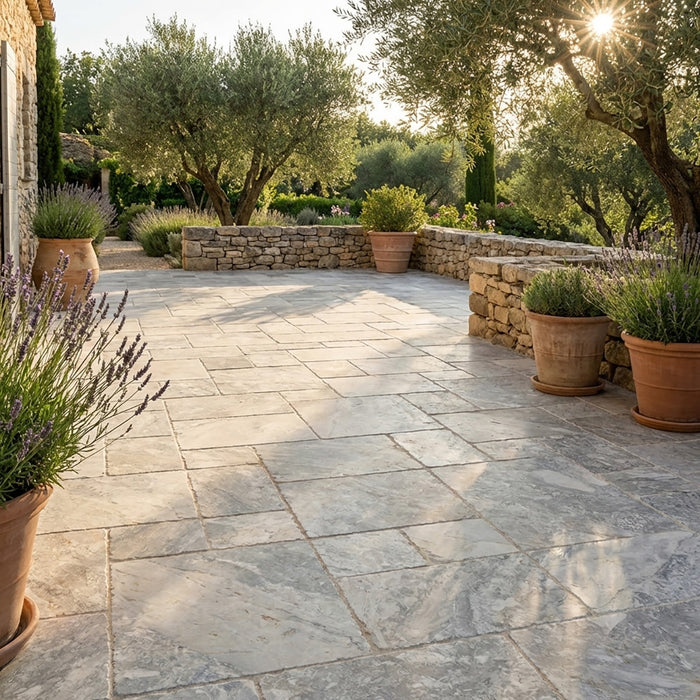 Nimbus Grey Brushed And Chiseled Marble French Pattern