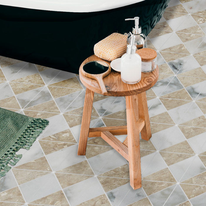 Calacatta Oliva, Calacatta Sunset Honed Triangle Windmill Marble Mosaic